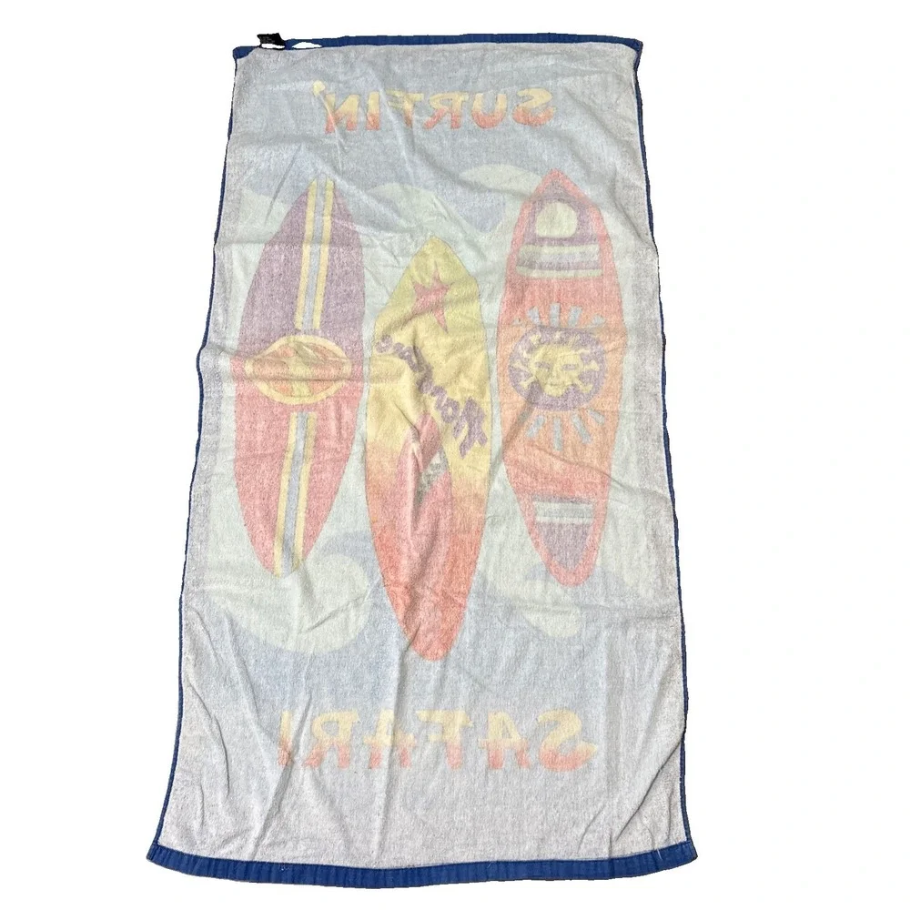 Vintage Duke Stevens Multi-color Beach towel Surfin Safari Hardcore colorful
